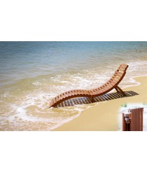 Folding Curved Wooden Sun Lounger