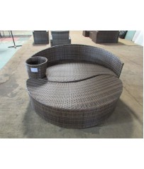Rattan Day Bed With Foot Stool & Table